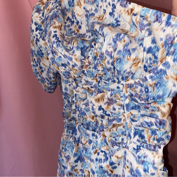 One Shoulder Dress Puff Sleeve Long Train Mini Blue Pretty Little Thing Small 4 - Picture 3 of 14